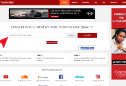 theyoump3,com download conver youtube to mp3 step 1 index page