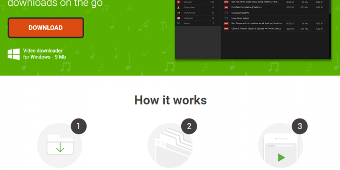 flv2mp3.org transformation front page now offers software