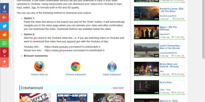 genyoutube review and tutorial step 1 open front page