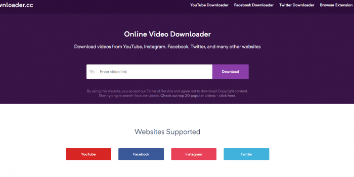 qdownloader youtube download front page