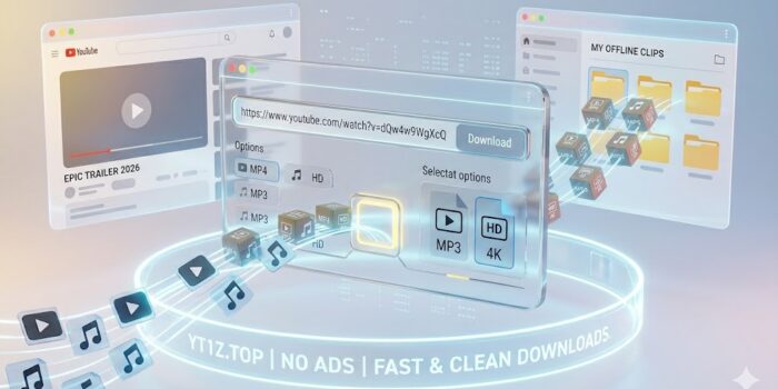 Minimal clean YouTube downloader interface with no ads tool imaginary